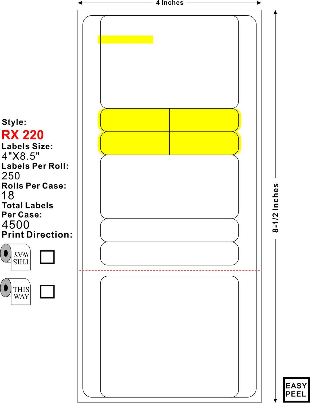Computer Rx Label Rx 230 RX-220 – Standard Prescription Label 4,500 labels/case - Medicolor