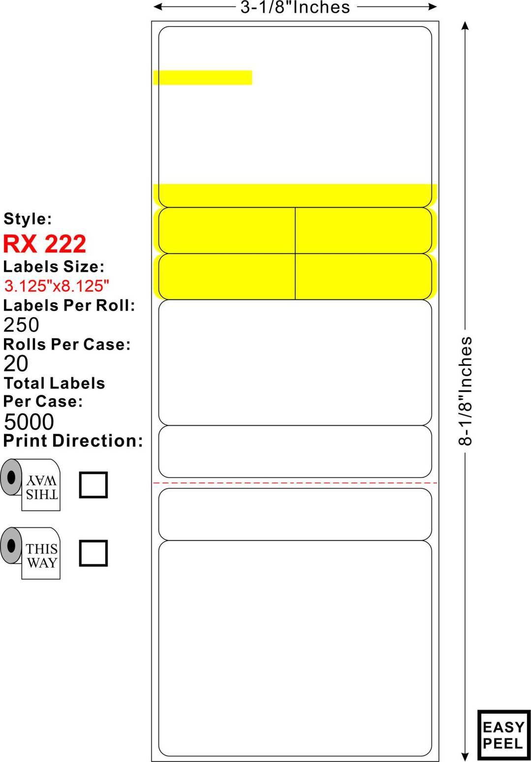 Amazon Rx Label RX-222 – Standard Prescription Label 4,500 labels/case - Medicolor