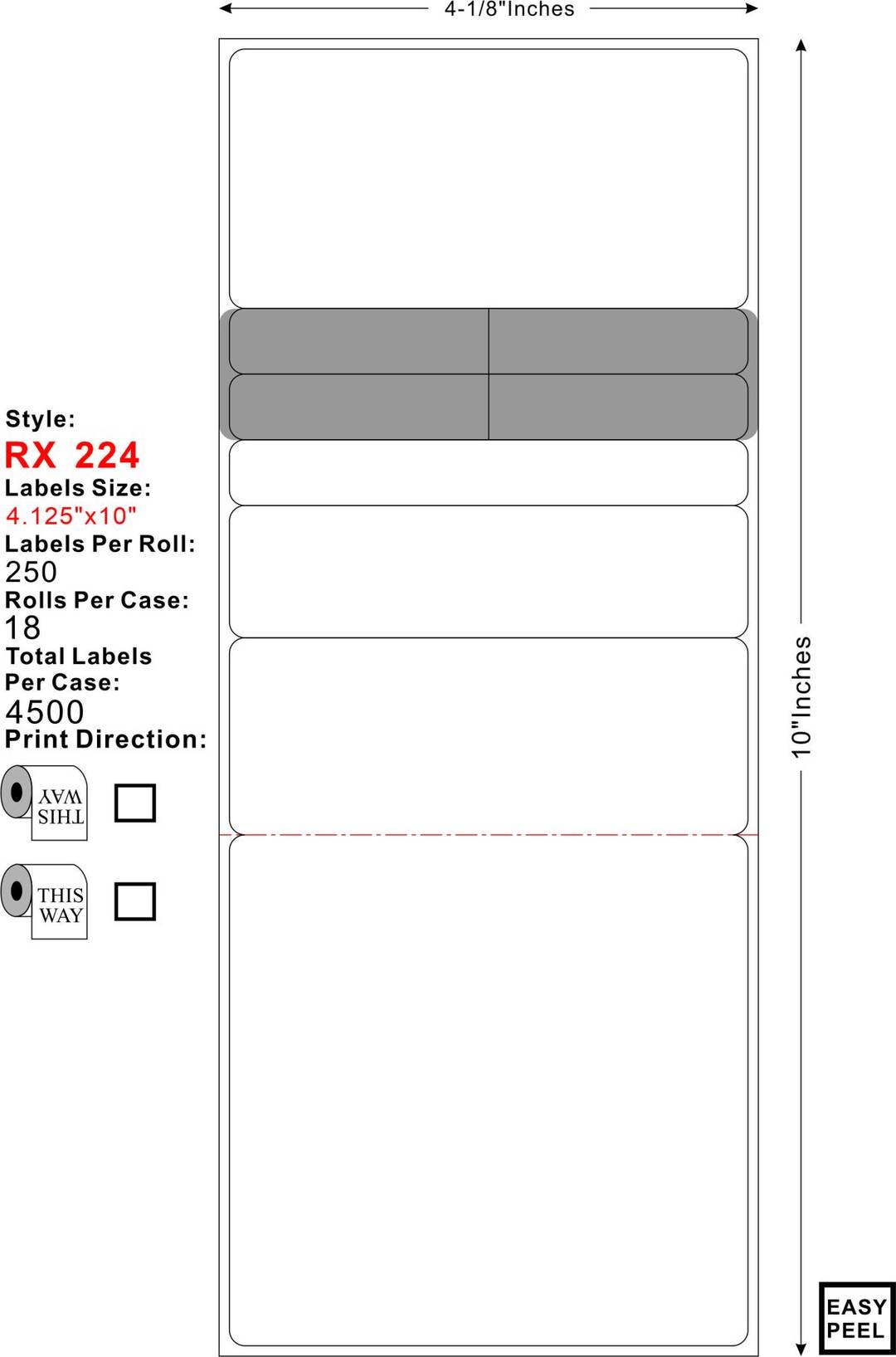 Computer Rx Label Rx 230 RX-224 – Standard Prescription Label 4,500 labels/case - Medicolor