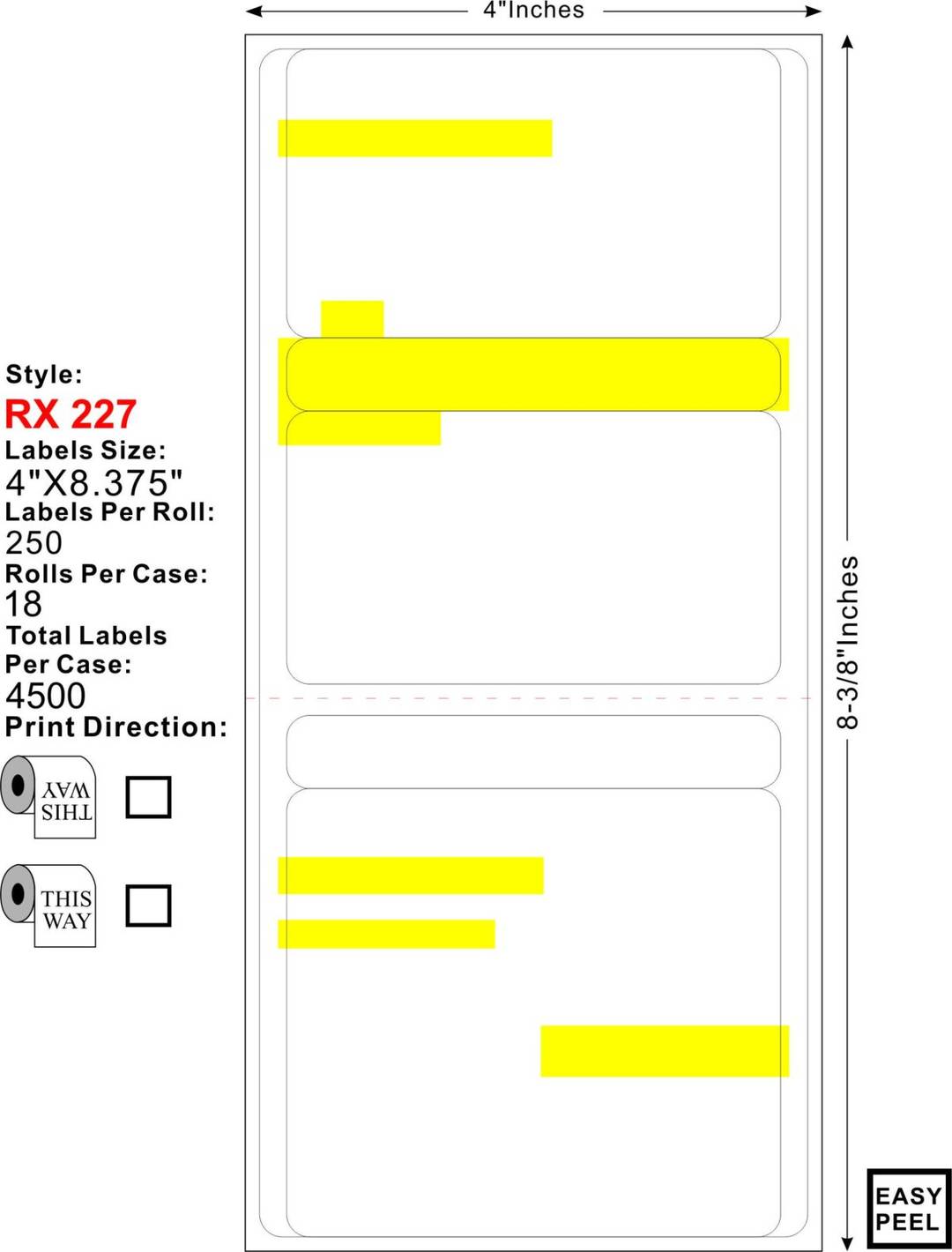 Computer Rx Label Rx 230 RX-227 Standard Prescription Label 4,500 labels/case - Medicolor
