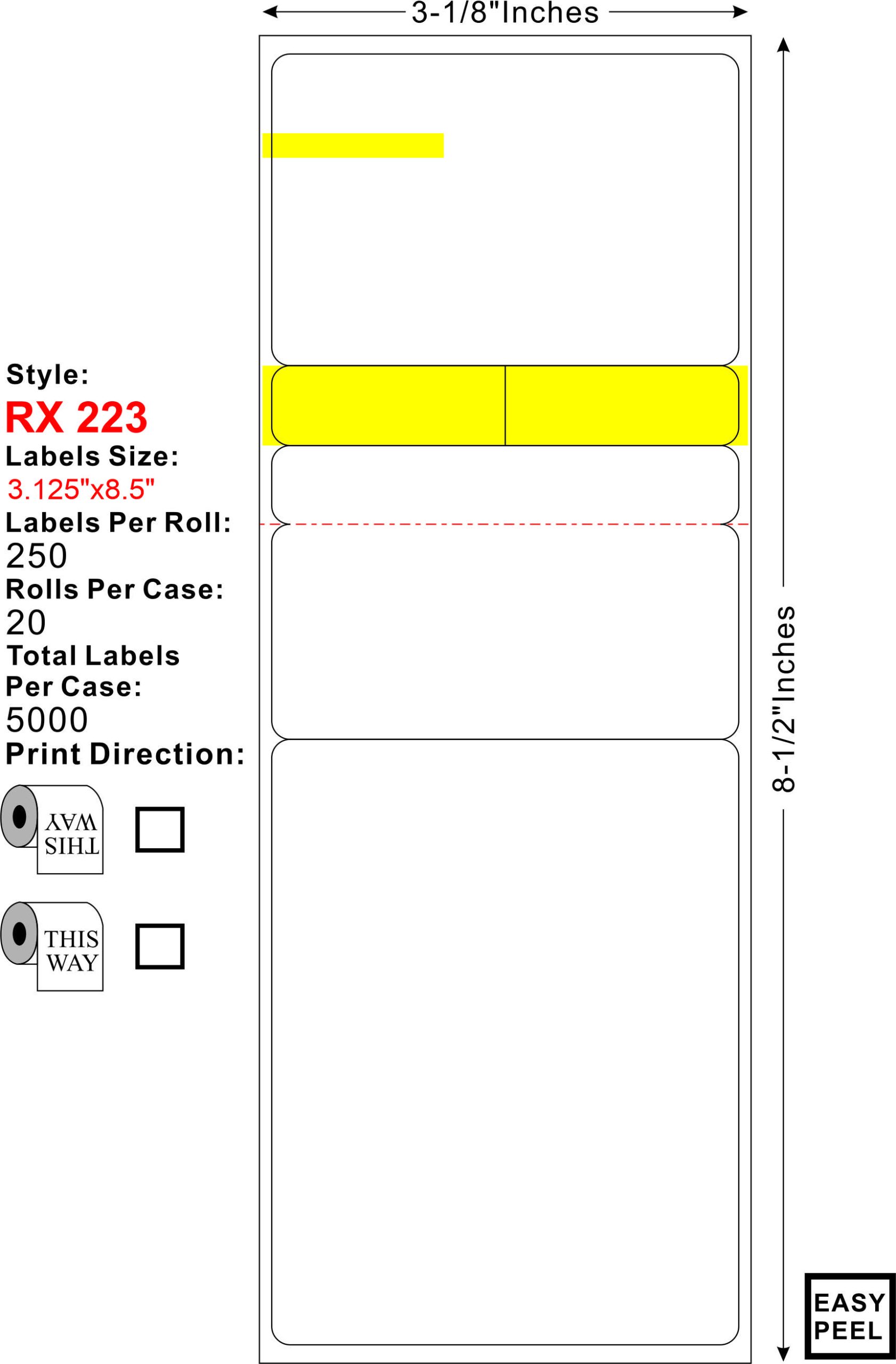 Amazon Rx Label RX-223 – Standard Prescription Label 4,500 labels/case - Medicolor